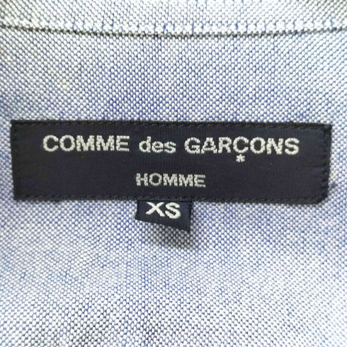 コムデギャルソンオム COMME des GARCONS HOMME AD2011 異素材 ドッキング L/S ストライプ ボタンダウン シャツ メンズ JPN:XS