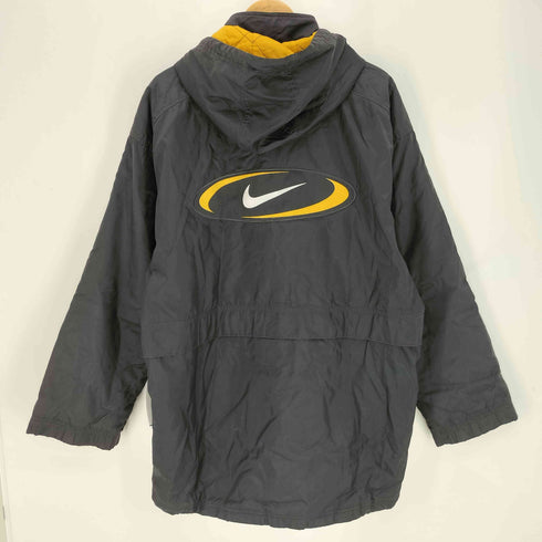 ナイキ NIKE 90S 白タグ 両面スウッシュロゴ刺繍 裏地キルティング 2WAY フーデット ナイロンジャケット メンズ JPN:M