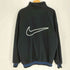 ナイキ NIKE 90S 台湾製 PREMIER THERMA.F.I スウッシュロゴ刺繍 ハーフジップ フリースジャケット メンズ JPN:L