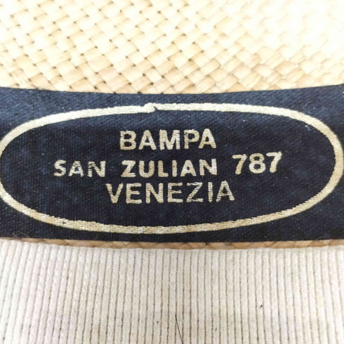 イタリア製 Bampa San Zulian 787 VENEZIA レザーベルト ストロー ハット メンズ 57