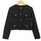 ザラ ZARA ツイード ノーカラー ジャケット レディース import:S