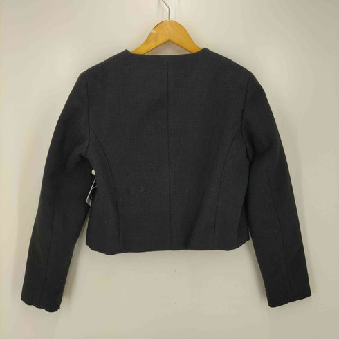 ザラ ZARA ツイード ノーカラー ジャケット レディース import:S