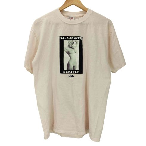ジャージーズ JERZEES 80~90s USA製 U-SKATE SEATTLE 女性 プリント Tシャツ S/S カットソー メンズ import:L