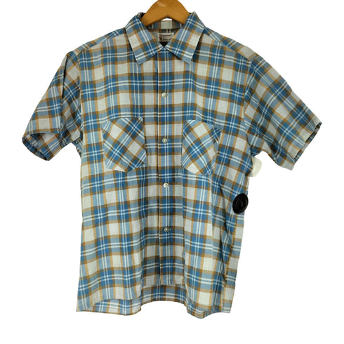 ペニーズタウンクラフト PENNEYS TOWNCRAFT 70s チェック柄 半袖 開襟シャツ メンズ import:M