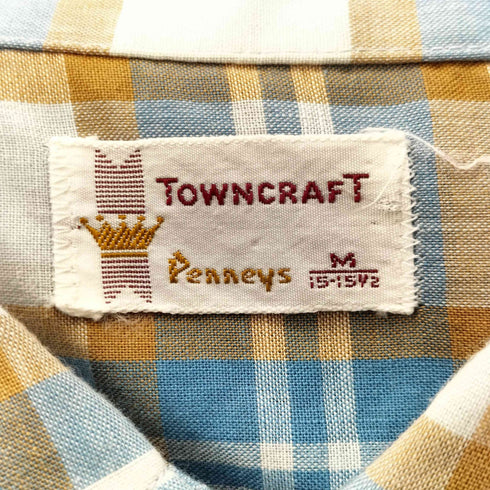 ペニーズタウンクラフト PENNEYS TOWNCRAFT 70s チェック柄 半袖 開襟シャツ メンズ import:M