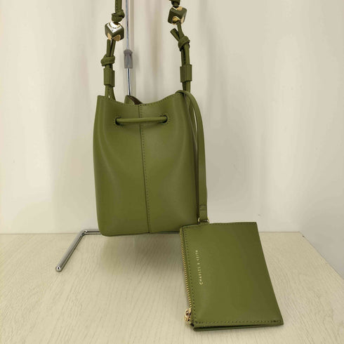 チャールズアンドキース CHARLES&KEITH 巾着 キューブ ノット バケット バッグ レディース