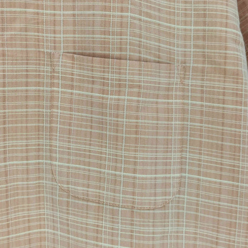 ヴァンヒューゼン VAN HEUSEN 00S チェック柄 S/S レーヨン混 レギュラカラーシャツ メンズ import:XL