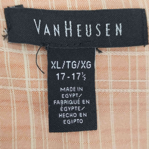 ヴァンヒューゼン VAN HEUSEN 00S チェック柄 S/S レーヨン混 レギュラカラーシャツ メンズ import:XL
