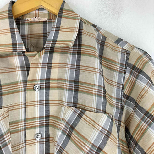 スポーツウエア Sportswear 50-60s チェック柄 半袖 開襟シャツ メンズ import:M