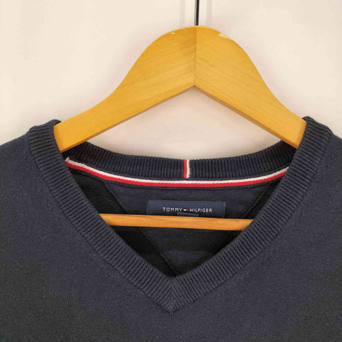 トミーヒルフィガー TOMMY HILFIGER 刺繍ロゴ Vネック ニット メンズ L