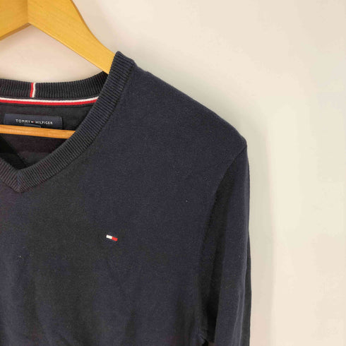 トミーヒルフィガー TOMMY HILFIGER 刺繍ロゴ Vネック ニット メンズ L