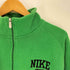 ナイキ NIKE 00S グレー三角タグ スウッシュロゴ刺繍 モックネック ハーフジップ ラグラン L/S スウェット メンズ JPN:XL