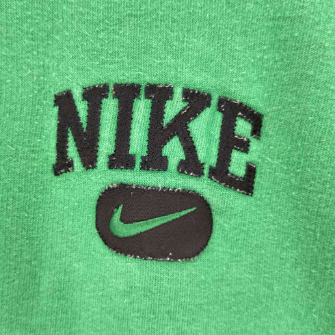 ナイキ NIKE 00S グレー三角タグ スウッシュロゴ刺繍 モックネック ハーフジップ ラグラン L/S スウェット メンズ JPN:XL