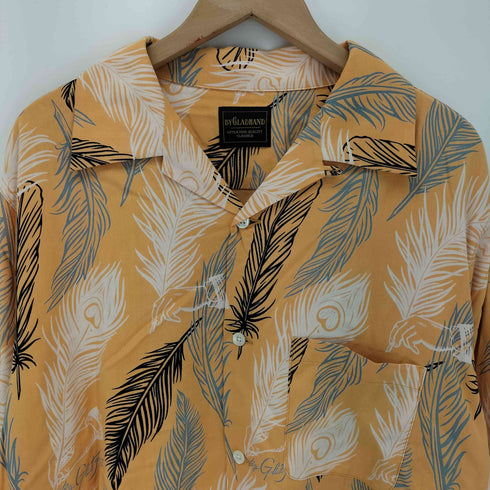 バイグラッドハンド BY GLADHAND 24SS PEACOCK QUILL - L/S SHIRTS ピーコッククイル 総柄デザイン オープンカラー 長袖シャツ メンズ JPN:XL