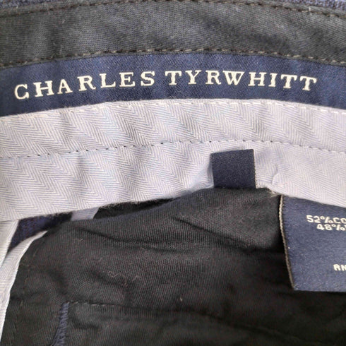charles tyrwhitt リネン混 チェック柄 スラックスパンツ メンズ FR:36-38