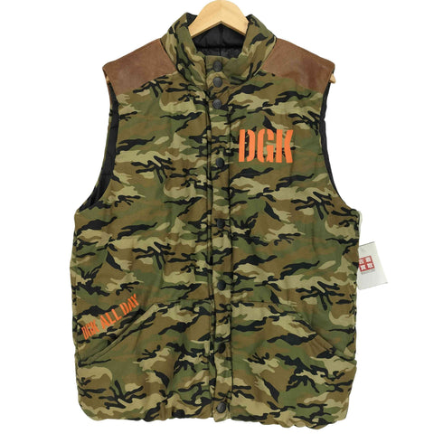 DGK Reversible Down Vest Jacket ディージーケー リバーシブル ダウンベストジャケット メンズ