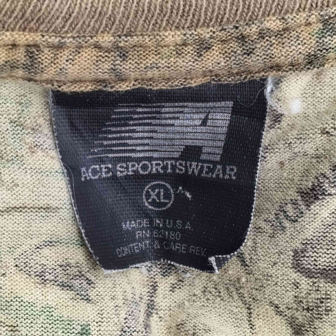 ACE SPORTSWEAR MADE IN USA リアルツリーカモ 半袖 Tシャツ メンズ JPN:XL
