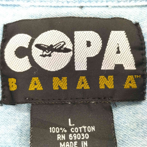 90s COPA BANANA コパバナナ アニマルプリント ボタンダウン 長袖 デニムシャツ vintage メンズ L