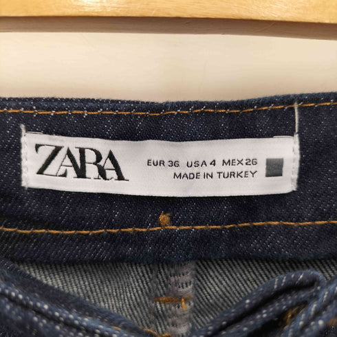 ザラ ZARA フロントポケット ワイド フレア セーラー デニム レディース EUR:36