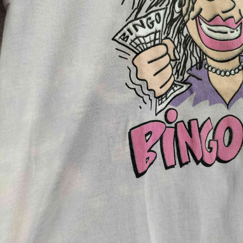 ヘルスニット Healthknit 90S USA製 BINGO NUT 袖裾シングル 半袖 Tシャツ メンズ L 42-44