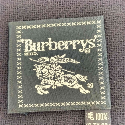 バーバリーズ BURBERRYS チェック 柄 ウール フリンジ 大判 ブランケット レディース