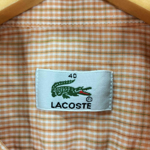 ラコステ LACOSTE ロゴ 刺繍 ボタンダウン半袖シャツ メンズ 40