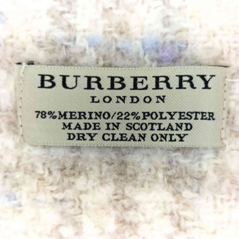 バーバリーロンドン BURBERRY LONDON メリノウール メランジ ニット フリンジ マフラー レディース