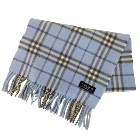 バーバリーロンドン BURBERRY LONDON カシミヤ チェック ニット フリンジ マフラー レディース