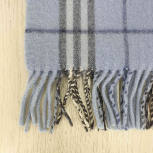バーバリーロンドン BURBERRY LONDON カシミヤ チェック ニット フリンジ マフラー レディース