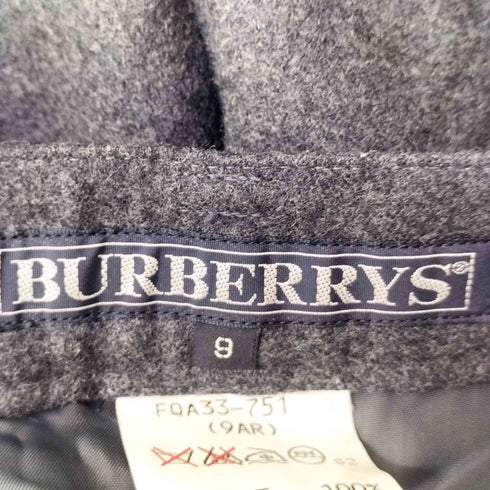 バーバリーズ BURBERRYS サイドジップ ウール スラックス レディース 9