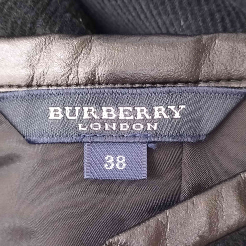 バーバリーロンドン BURBERRY LONDON レザーパイピング 細畝 コーデュロイ スカート レディース 38