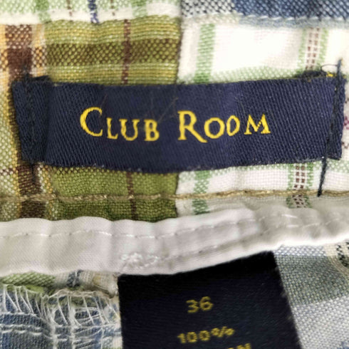 クラブルーム CLUB ROOM チェック柄 パッチワーク ショートパンツ メンズ FR:36-38
