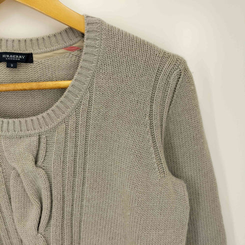 バーバリーロンドン BURBERRY LONDON ウール カシミヤ プルオーバー ケーブルニット レディース 2