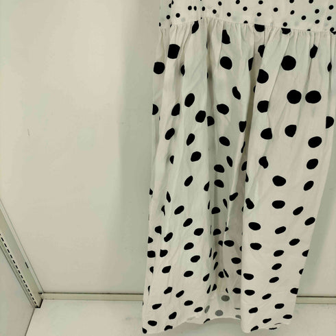 ザラ ZARA ドット柄ストラップミディワンピース レディース import:M