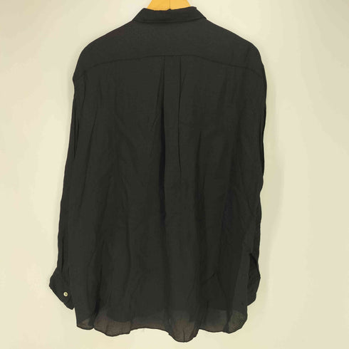 コムデギャルソンオム COMME des GARCONS HOMME 90S 銀タグ 田中オム ヘリンボーン シアー ステンカラー 比翼 オープンカラー シャツ メンズ
