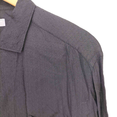 コムデギャルソンオム COMME des GARCONS HOMME 90S 銀タグ 田中オム ヘリンボーン シアー ステンカラー 比翼 オープンカラー シャツ メンズ