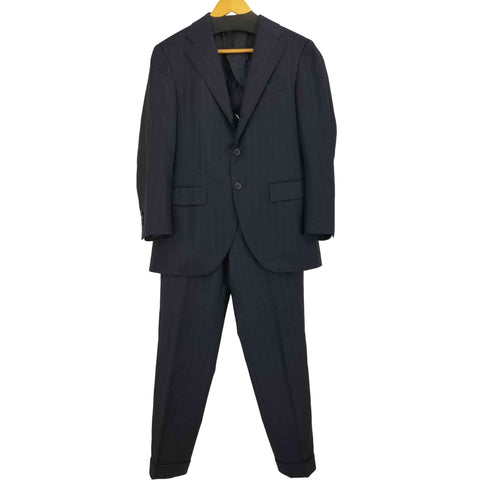 バーニーズニューヨーク BARNEYS NEWYORK 日本製 3ボタン ストライプ柄 スーツ セットアップ メンズ 44
