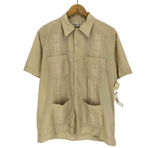 TIC.YIC 総柄 ポリコットン 襟芯 S/S キューバシャツ メンズ import:L