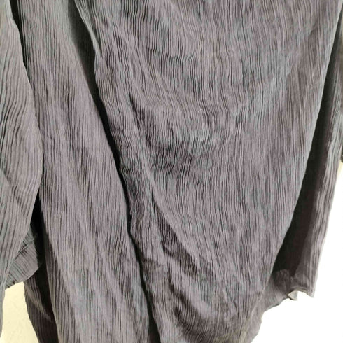 エンポリオアルマーニ EMPORIO ARMANI シルク100 アシンメトリー プリーツ 7分丈 シャツ レディース L