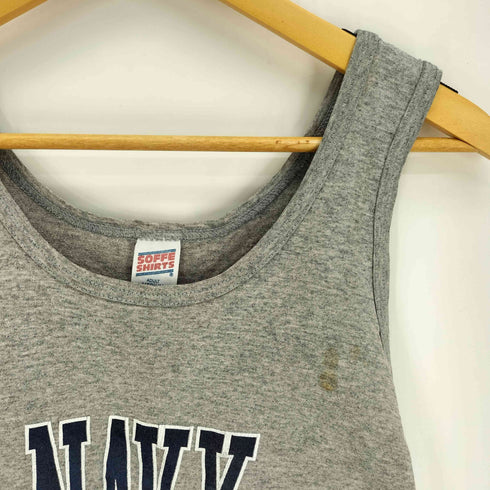 90S USA製 SO FFE SHIRTSボディ 米国海軍兵学校 スポーツチーム ロゴプリント タンクトップ メンズ import:M