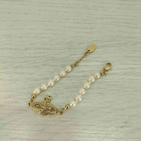 ヴィヴィアンウエストウッド Vivienne Westwood MINI BAS RELIEF BRACELET ミニ バス レリーフ ブレスレット パール ゴールド レディース