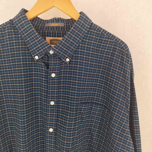 THE FOUNDRY EASY CARE オーバーサイズ チェック 長袖 ボタンダウン シャツ メンズ 3XL
