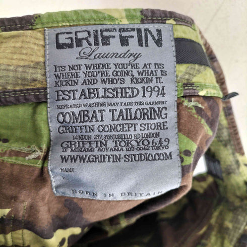 グリフィン GRIFFIN 迷彩 カモフラ ギンガムチェック カーゴ ハーフパンツ メンズ