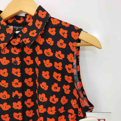アニエスベー agnes b. PARIS フラワープリント ノースリーブシャツ レディース EUR:42