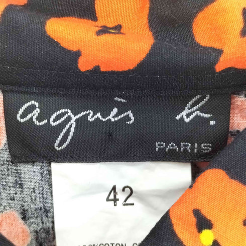 アニエスベー agnes b. PARIS フラワープリント ノースリーブシャツ レディース EUR:42
