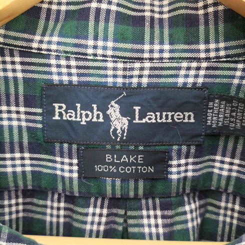 ラルフローレン RALPH LAUREN 90S BLAKE スモールポニー 刺繍 チェック BD ボタンダウン シャツ メンズ import:XL