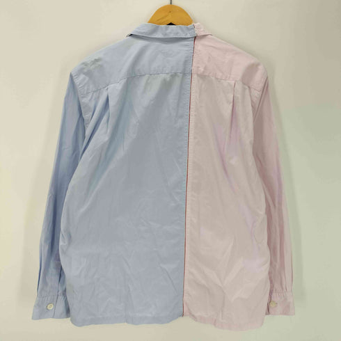 コムデギャルソンオム COMME des GARCONS HOMME 90S 田中オム 銀タグ パネル ドッキング バイカラー L/S 開襟 オープンカラー シャツ archive アーカイブ メンズ