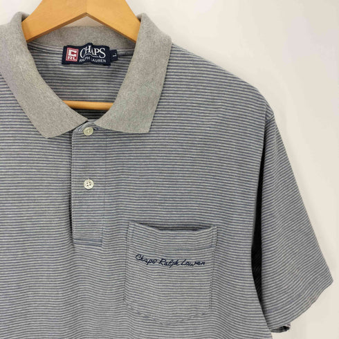 チャップスラルフローレン CHAPS RALPH LAUREN 90S スイッチング ボーダー S/S ポロシャツ メンズ import:L