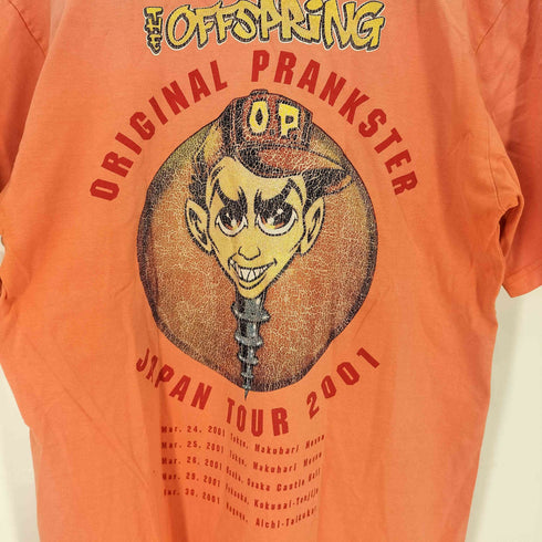 JAPAN TOUR 2001 00S スカル フレイム 両面プリント パンクバンド Tシャツ フェード メンズ JPN:L
