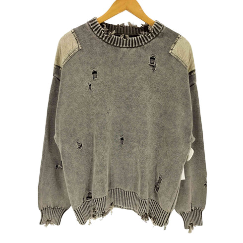 ダンケシェーン Danke Schon MILS KNIT CREWNECK ミル ニット クルーネック ダメージ加工 パッチワークニット メンズ M